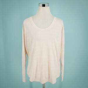 Athleta Size Small S Cloudlight Stratus Pink Stripe Print Long Sleeve Knit Top